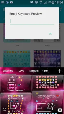 Emoji Keyboard Glass Nebula android App screenshot 2